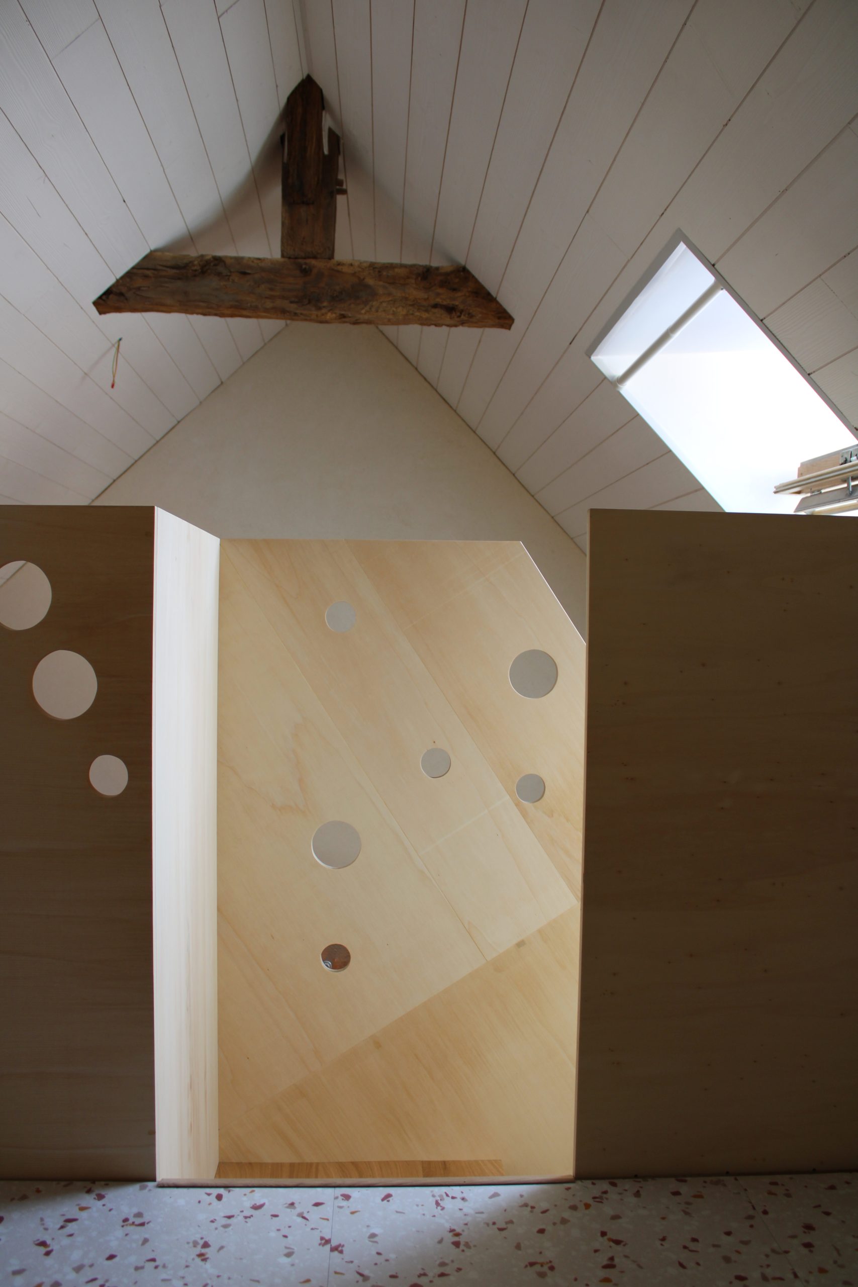 Photo - La Norre - mezzanine - garde corps - charpente - terrazo